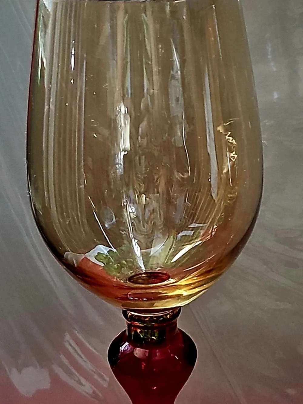 Elegant PIER 1 Amber Luster Red Jewel Water Goblet, Set of 2